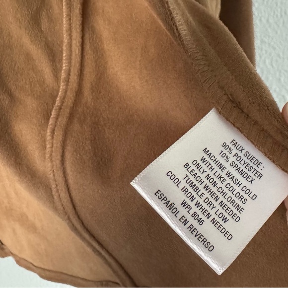 Brown Faux Suede Women's Jacket Boho JM Collection Size 1X Effortless Chic - Picture 7 of 9
